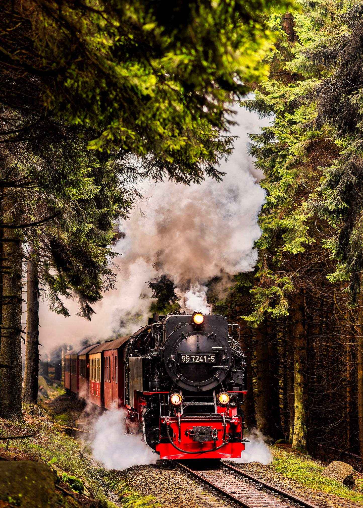 HSB 7241 unter Volldampf auf dem Weg zum Gipfel des Blocksbergs